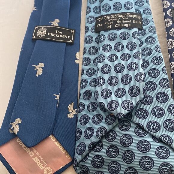 THE FIRST NATIONAL BANK OF CHICAGO Silk Ties-Lot of 4 - Picture 5 of 6